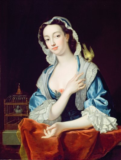 Portret van Peg Woffington (1718-60) door Jean Baptiste van Loo